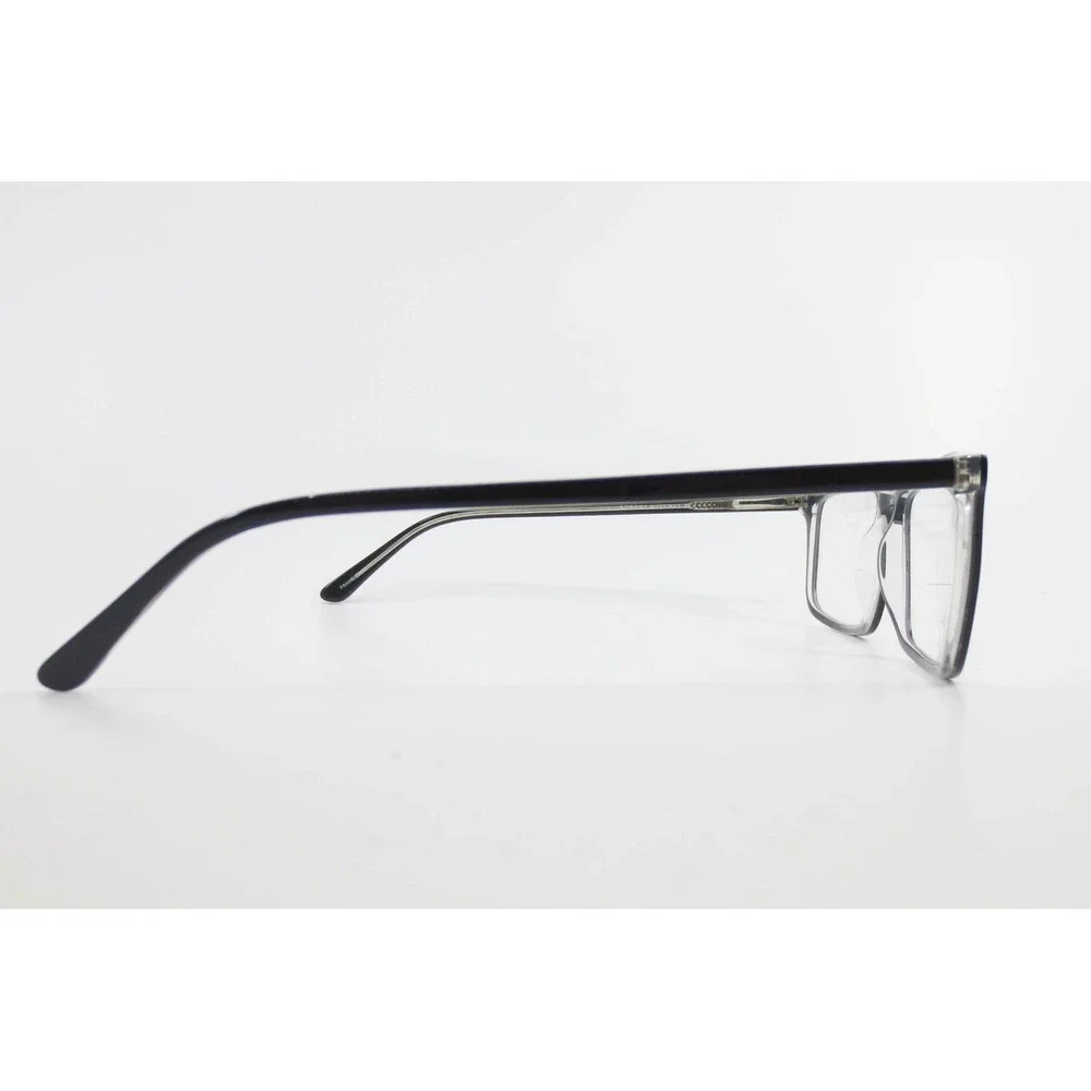 Black Clear Rectangular Eyeglasses Full Rim Frame 59-18-145 37519